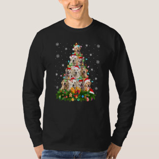 Kerstvakantie verlichting Goud Retriever Hond Kers T-shirt