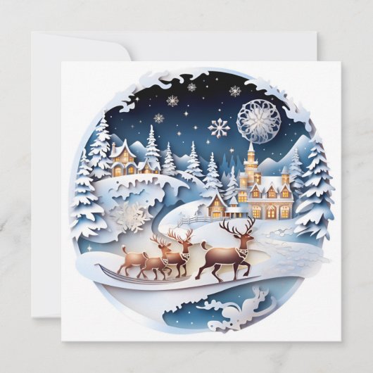 Kerstvakantie versierde kerstgroet kaart (Voorkant)