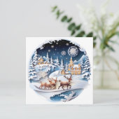 Kerstvakantie versierde kerstkaart (Staand voorkant)