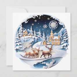 Kerstvakantie versierde kerstkaart