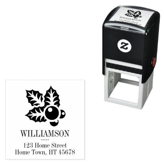 Kerstvakantie Vierkant Retouradres Zelfinktende Stempel (In situ)