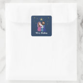 kerstvakantie vierkante sticker (Tas)