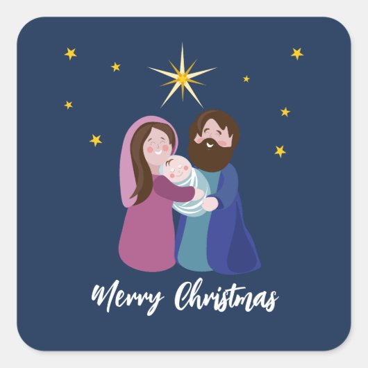 kerstvakantie vierkante sticker (Voorkant)