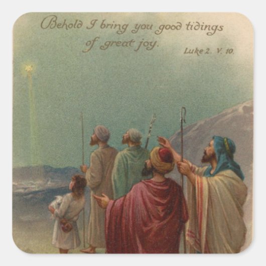 kerstvakantie vierkante sticker (Voorkant)