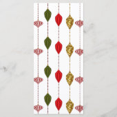 Kerstvakantie Vintage Moderne Ornamenten Menu (Achterkant)