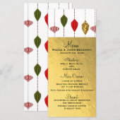 Kerstvakantie Vintage Moderne Ornamenten Menu (Voorkant / Achterkant)