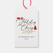 Kerstvakantie vol vrolijkheid cadeaulabel (Voorkant)