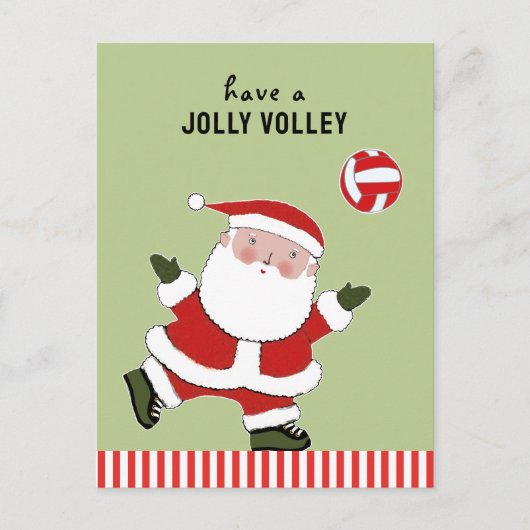 Kerstvakantie volleybal briefkaart (Voorkant)