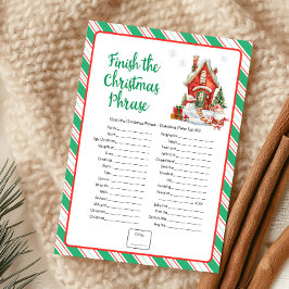 Kerstvakantie Voltooi het Kerst Uitdrukking Spel Feestdagenkaart