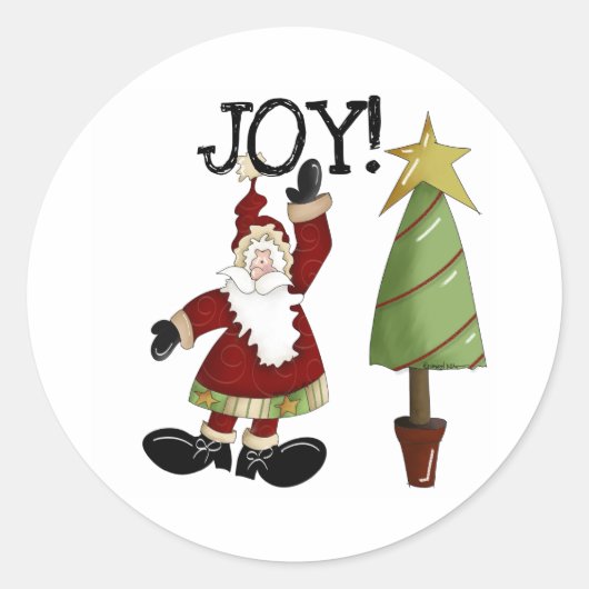 Kerstvakantie voor Santa Joy Ronde Sticker (Voorkant)