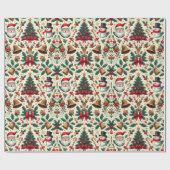 Kerstvakantie voor Santa Snowman Cadeaupapier (Vlak)