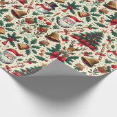 Kerstvakantie voor Santa Snowman Cadeaupapier (Hoek)