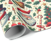 Kerstvakantie voor Santa Snowman Cadeaupapier (Rol Hoek)