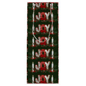 Kerstvakantie vreugde wijn cadeautas (Achterkant)