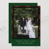 Kerstvakantie Vrolijk en getrouwd Pas getrouwd Pla Feestdagenkaart (Voorkant / Achterkant)