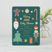 Kerstvakantie Vrolijk klein Baby shower Kaart (Staand voorkant)