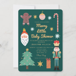 Kerstvakantie Vrolijk klein Baby shower Kaart
