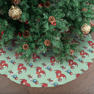 Kerstvakantie vrolijk rode draken cocktail cheer kerstboom rok