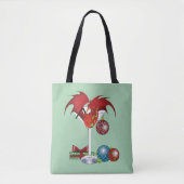 Kerstvakantie vrolijk rode draken cocktail cheer tote bag (Voorkant)