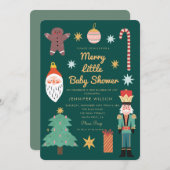 Kerstvakantie vrolijke kleine babyshower kaart (Voorkant / Achterkant)
