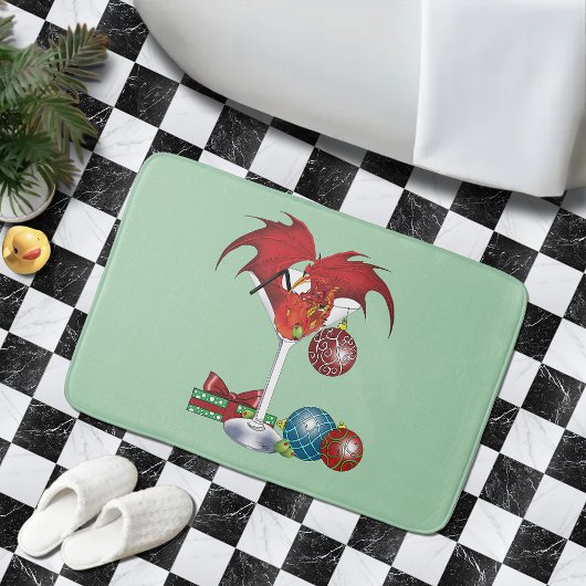 Kerstvakantie vrolijkheid Rode Draak Cocktail Chee Badmat