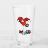 Kerstvakantie vrolijkheid Rode Draak Cocktail Chee Glas (Voorkant)