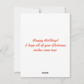 Kerstvakantie wagen met Sneeuwman  Feestdagenkaart (Achterkant)