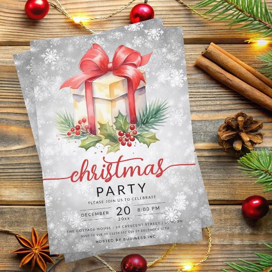 Kerstvakantie Waterverf bedrijf Snow Silver Kaart