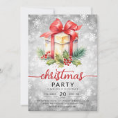 Kerstvakantie Waterverf bedrijf Snow Silver Kaart (Voorkant)