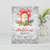 Kerstvakantie Waterverf bedrijf Snow Silver Kaart (Staand voorkant)