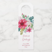 Kerstvakantie Waterverf Bloemen Flessenhanger (Voorkant)