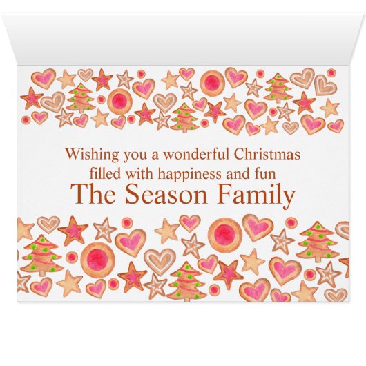 Kerstvakantie waterverf kerstkoekjes (Binenzijde Horizontaal (Onderkant))