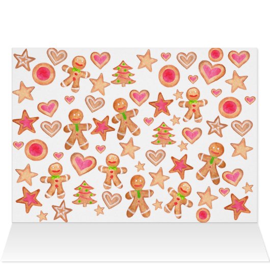 Kerstvakantie waterverf kerstkoekjes (Binnen Horizontaal (Boven))