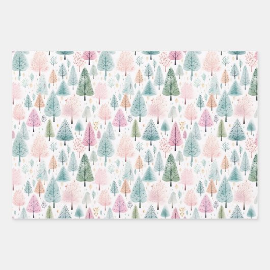 Kerstvakantie Waterverf Kleurrijk Inpakpapier Vel (Voorkant 2)