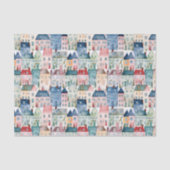 Kerstvakantie Waterverf Kleurrijk Tissue Papier (Voorkant)