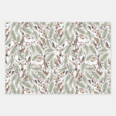 Kerstvakantie Waterverf Woodland Animals Inpakpapier Vel (Voorkant 3)
