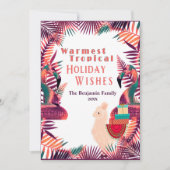 Kerstvakantie wensen Tropische Waterverf Kaart (Voorkant)