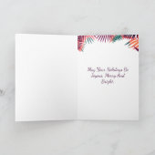 Kerstvakantie wensen Tropische Waterverf Kaart (Binnen)