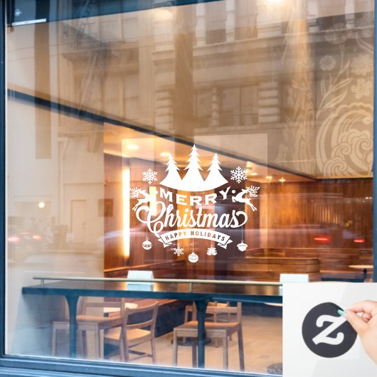 Kerstvakantie Window Cling Raamsticker (Cafe Raam)