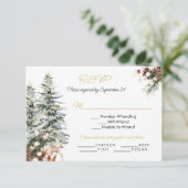 Kerstvakantie Winter bruiloft RSVP Menu Keuze Kaart (Staand voorkant)