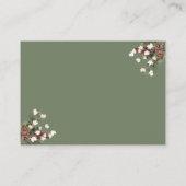 Kerstvakantie Winter bruiloft RSVP Menu Keuze Visitekaartje (Achterkant)