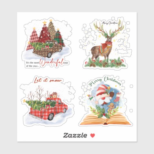 Kerstvakantie Winter Custom-Cut Vinyl Sticker (Vel)