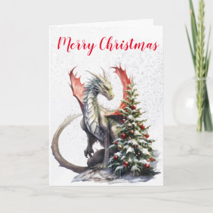 Kerstvakantie Winter Draak Boom Kaart