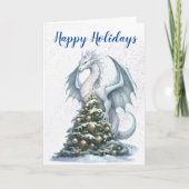 Kerstvakantie Winter Dragon Sneeuw Kaart (Voorkant)