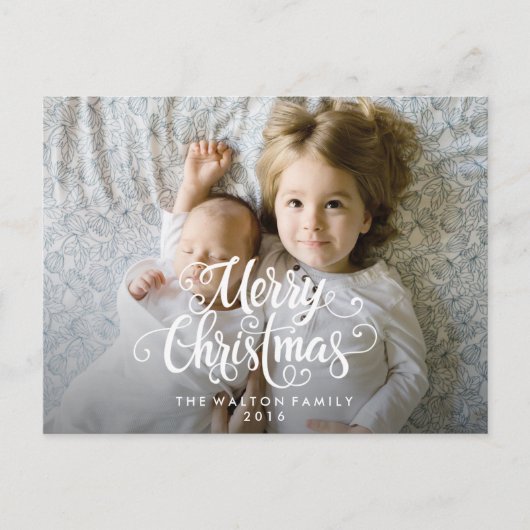 Kerstvakantie Winter Foto Briefkaart (Voorkant)