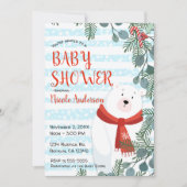 Kerstvakantie Winter Polar Beer Baby shower Kaart (Voorkant)