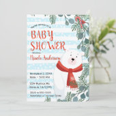 Kerstvakantie Winter Polar Beer Baby shower Kaart (Staand voorkant)