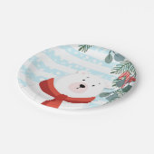 Kerstvakantie Winter Polar Beer Baby shower Papieren Bordje (Gekanteld)