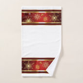 Kerstvakantie Winter Rood met Gouden Sneeuwvlokken Bad Handdoek (Handdoek)