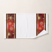 Kerstvakantie Winter Rood met Gouden Sneeuwvlokken Bad Handdoek (Handdoek)